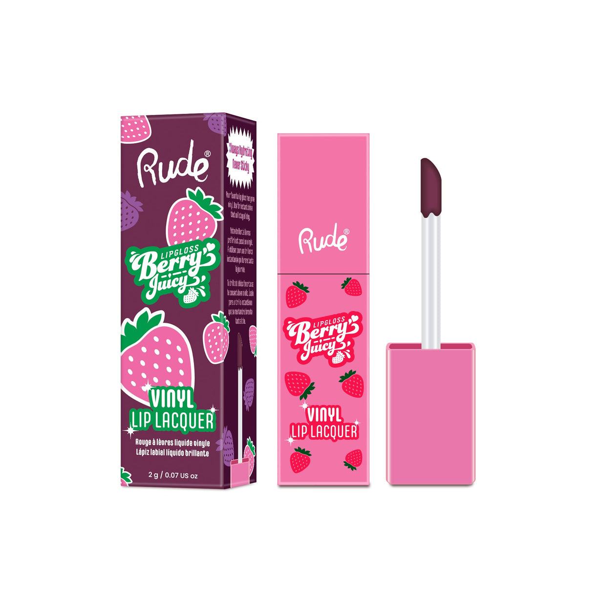 RUDE Berry Juicy Vinyl Lip Lacquer - Acai