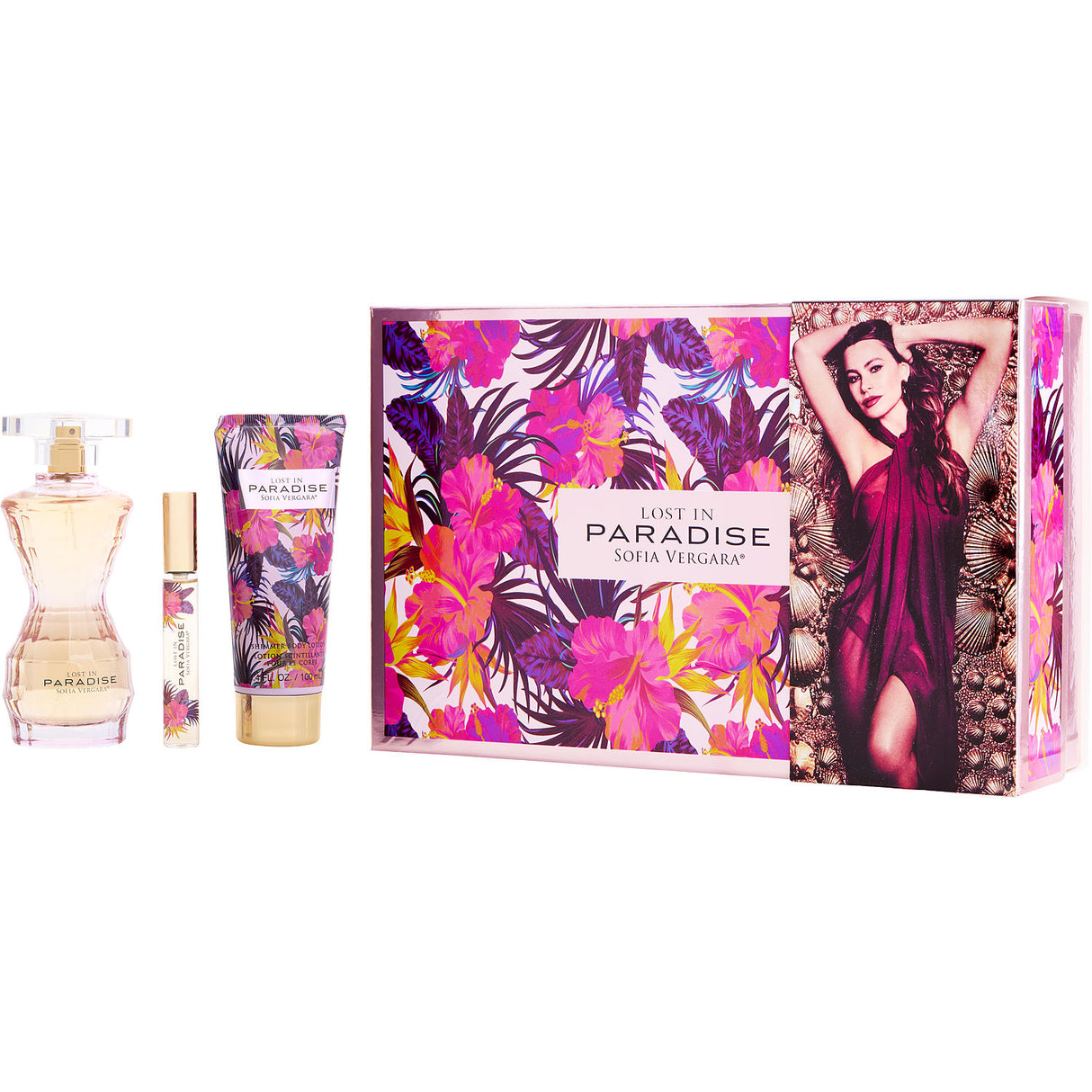 LOST IN PARADISE BY SOFIA VERGARA by Sofia Vergara - EAU DE PARFUM SPRAY 3.4 OZ & BODY LOTION 3.4 OZ & EAU DE PARFUM ROLLERBALL 0.33 OZ MINI - Women