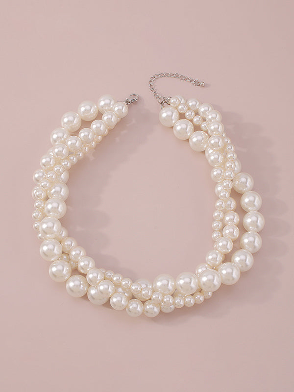 Imitation Pearl Three Pieces Necklaces Accessories Dainty Necklace by migunica