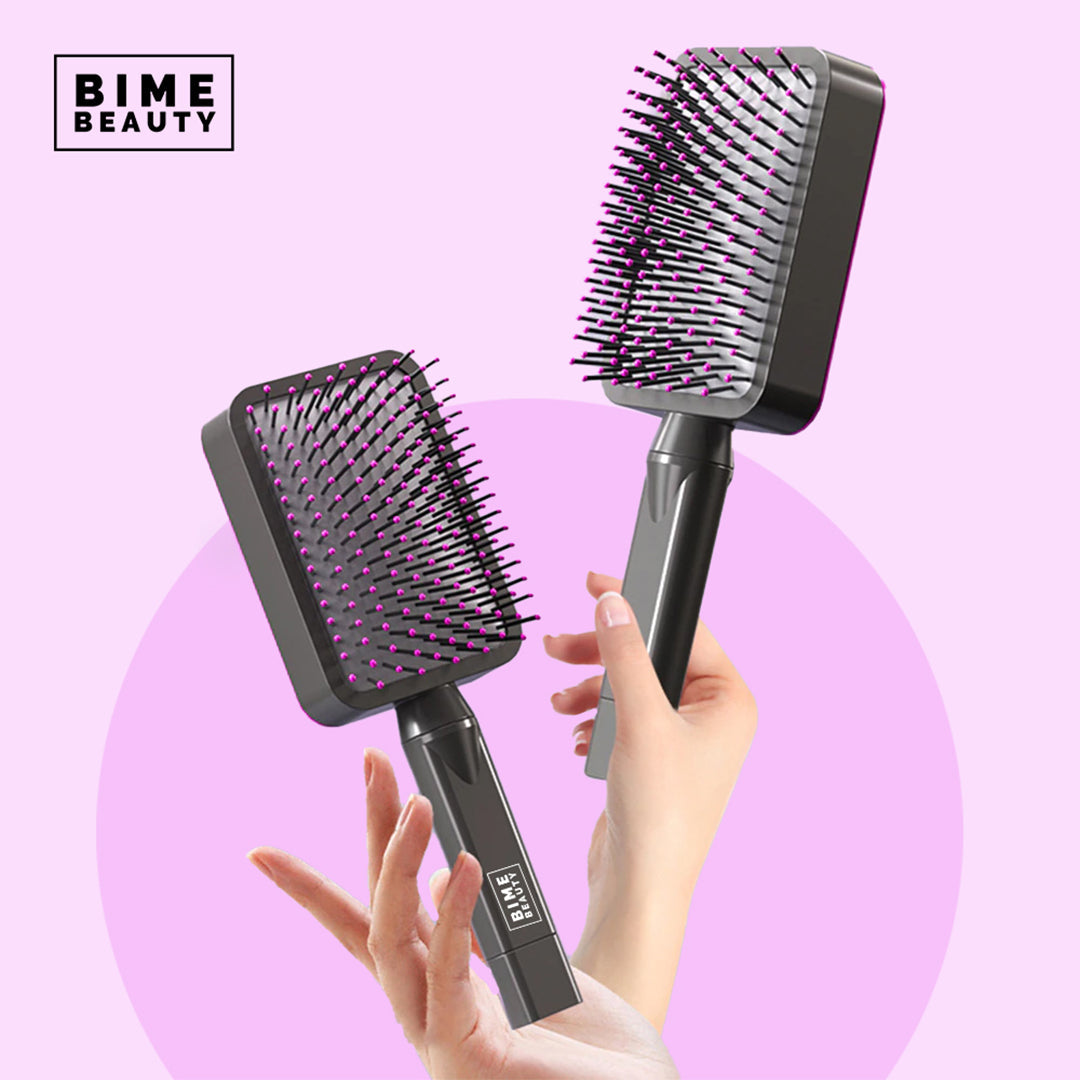 3D Self-cleaning Deluxe Rectangular Hair Brush by BimeBeauty