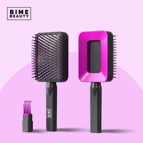 3D Self-cleaning Deluxe Rectangular Hair Brush by BimeBeauty