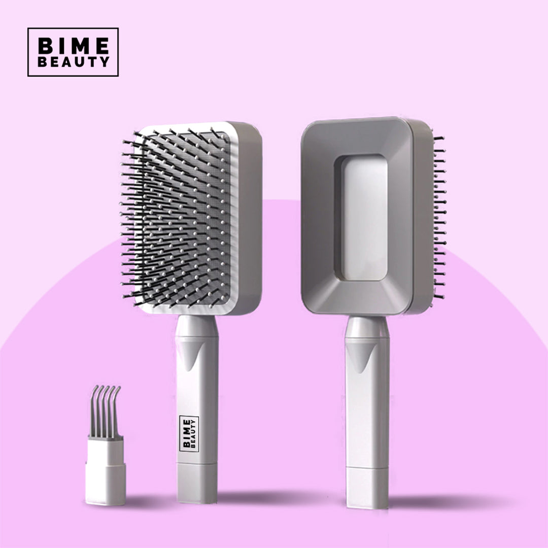 3D Self-cleaning Deluxe Rectangular Hair Brush by BimeBeauty