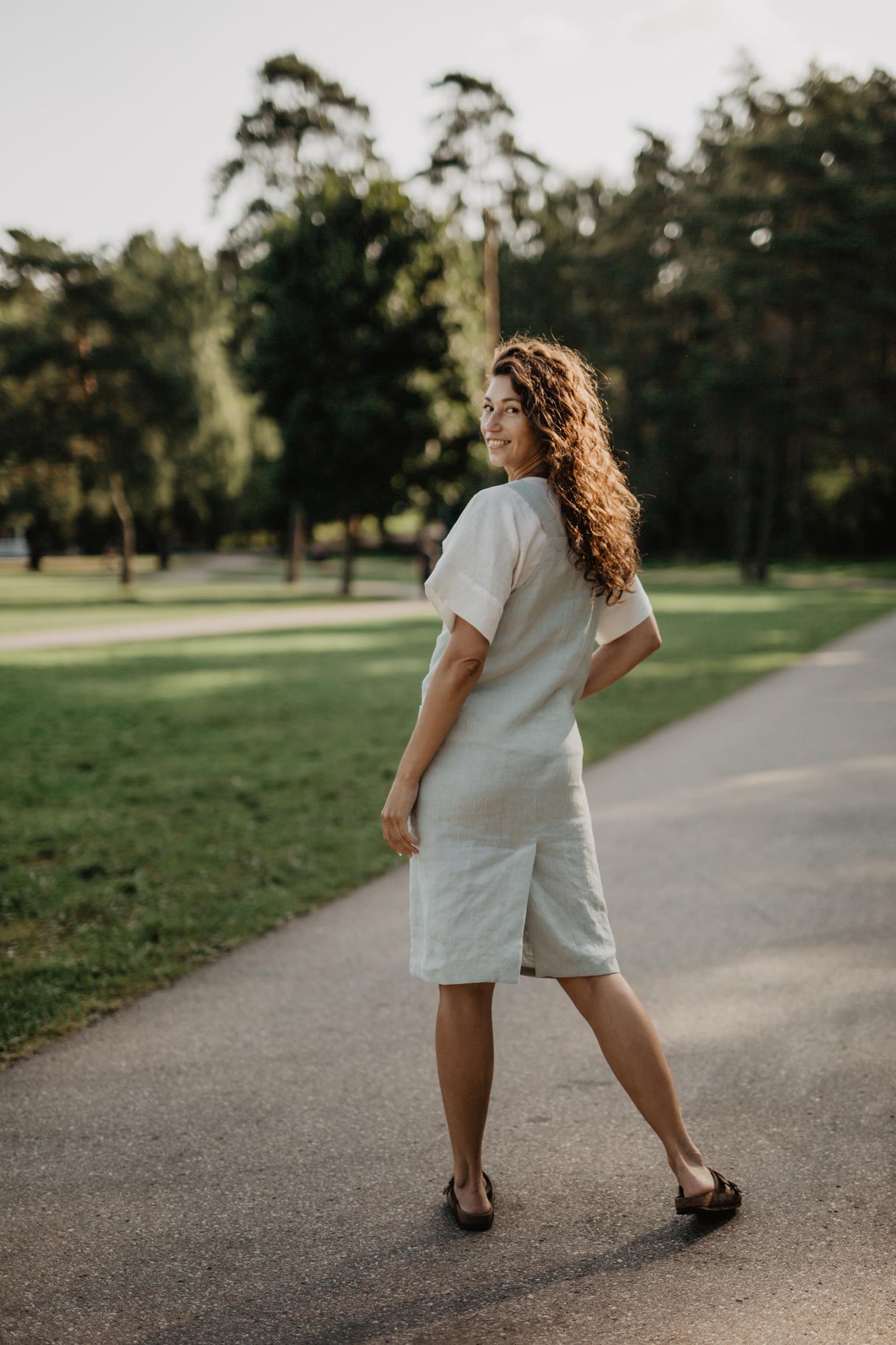 Linen apron dress JADE by AmourLinen