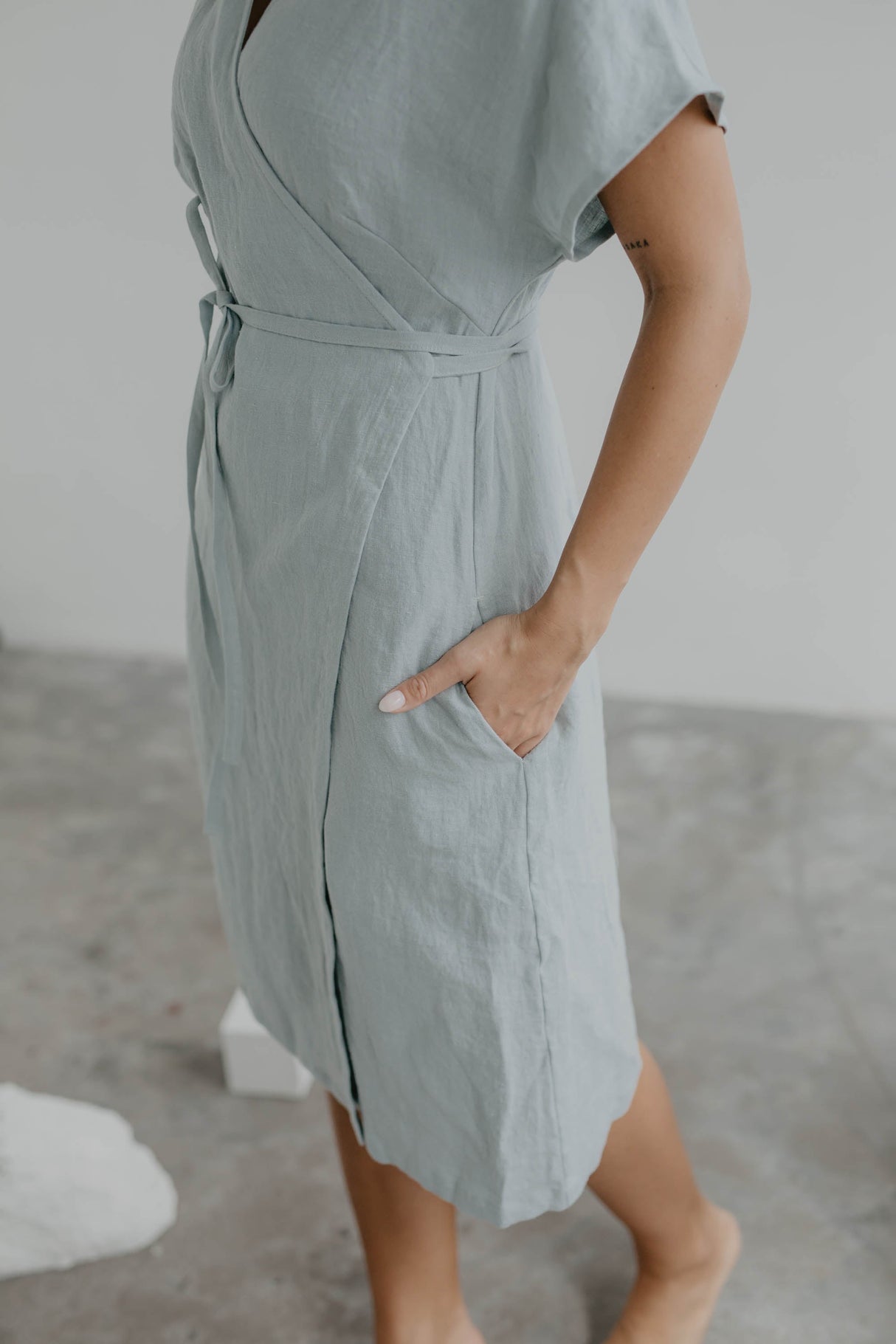 Linen wrap dress OLIVIA by AmourLinen