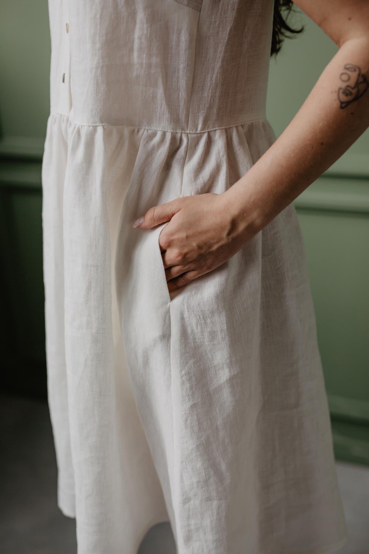 Linen sleeveless summer dress HAZEL by AmourLinen