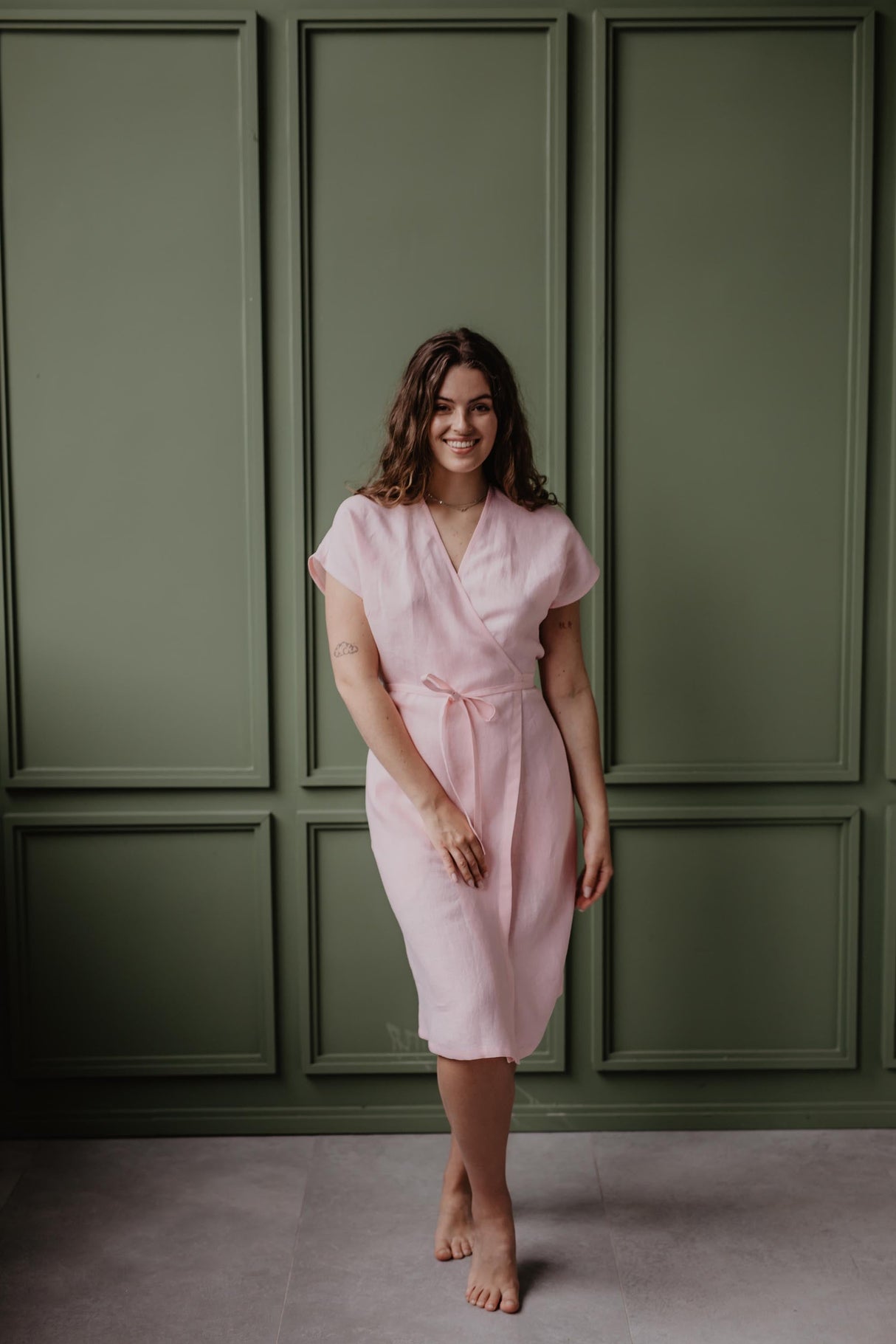 Linen wrap dress OLIVIA by AmourLinen