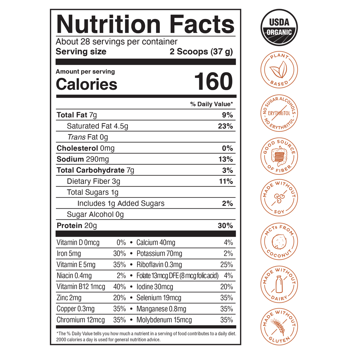 KOS Organic Plant Protein, Salted Caramel Coffee, 28 servings by KOS.com