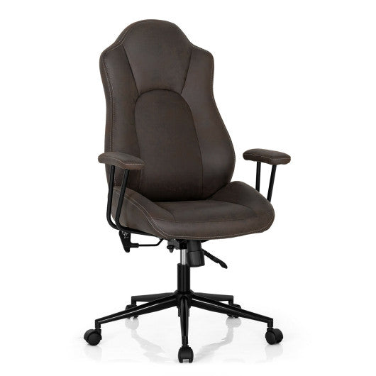 High Adjustable Back Executive Office Chair with Armrest-Brown