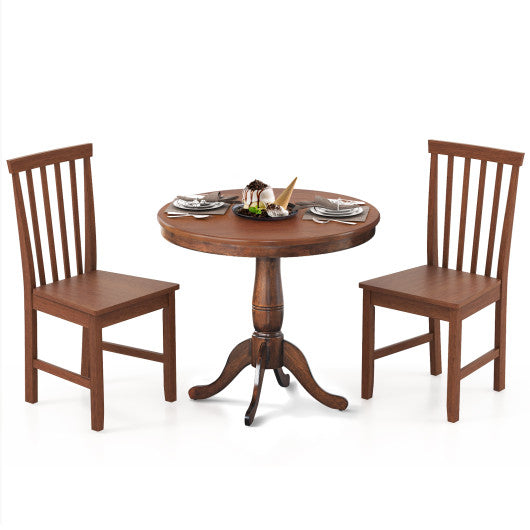 3 Pieces Wooden Dining Table and Chair Set for Cafe Kitchen Living Room