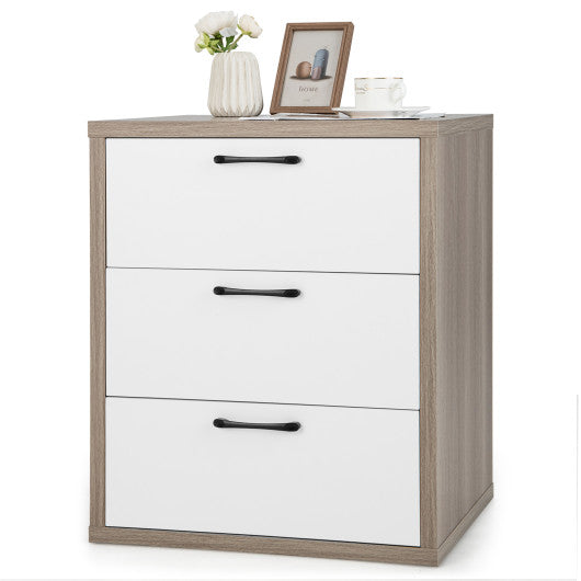 3 Slide-out Drawers Modern Dresser with Wide Storage Space