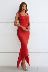 Ruched Sweetheart Neck Hem Detail Dress by Faz