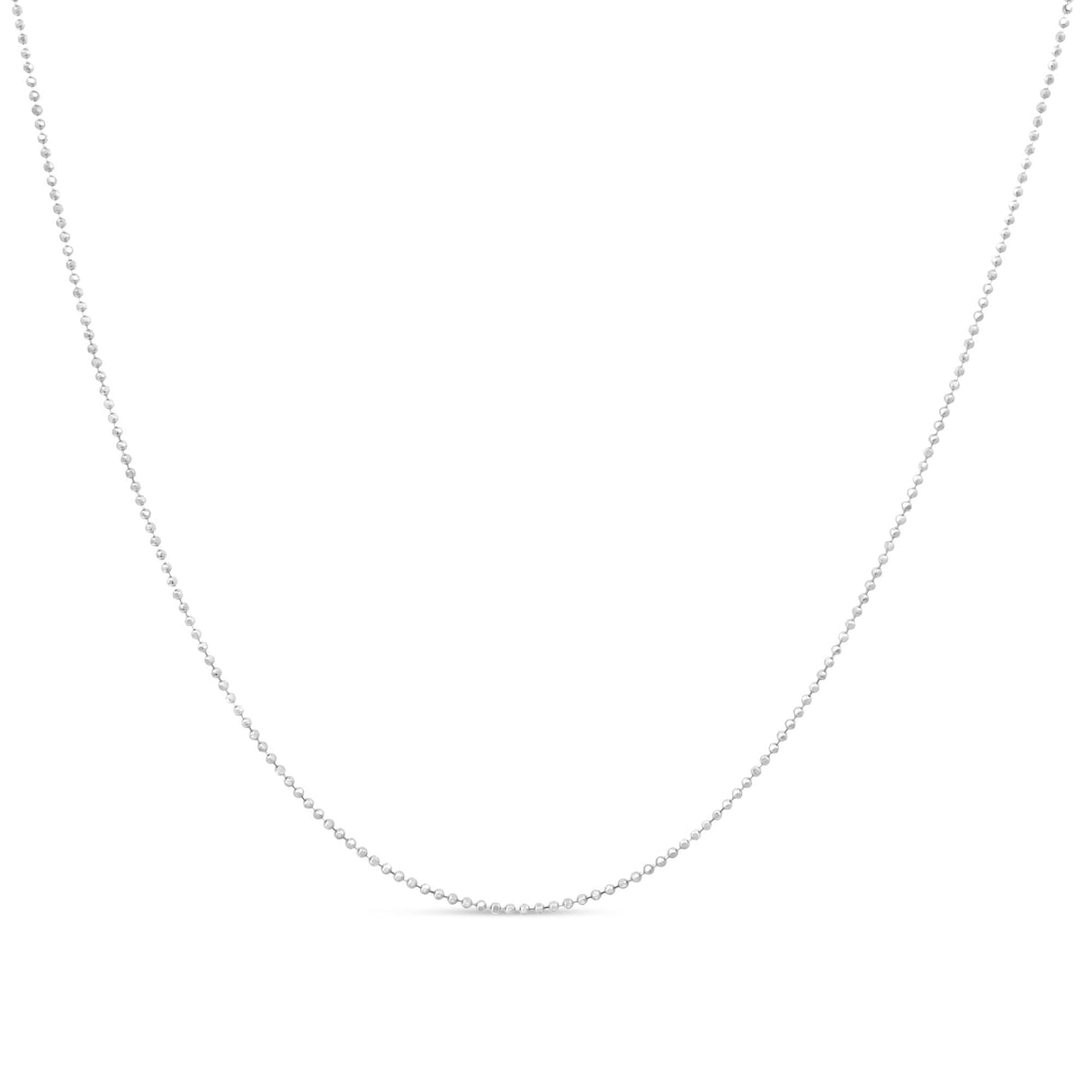 .925 Sterling Silver 0.7mm Slim and Dainty Unisex 18" Inch Ball Bead Chain Necklace by Infinite Jewels