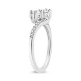 10K White Gold 1/4 Cttw Miracle Set Round Cut Diamond Two-Stone Ring (H-I Color, I2 Clarity) by Haus of Brilliance