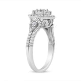 .925 Sterling Silver 1/3 Cttw Miracle Set Round-Cut Diamond Cocktail Ring (H-I Color, I1-I2 Clarity) by Infinite Jewels