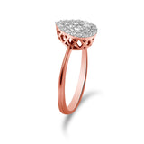 10K Rose Gold 3/8 Cttw Round-Cut Diamond Pear Promise Ring (I-J Color, I2-I3 Clarity) by Haus of Brilliance