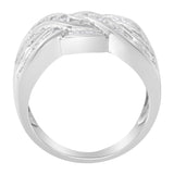 10K White Gold Diamond Bypass Ring (1 Cttw, H-I Color, I1-I2 Clarity) by Haus of Brilliance