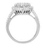 .925 Sterling Silver Diamond Cluster Ring (1 1/2 Cttw, H-I Color, I1-I2 Clarity) by Haus of Brilliance