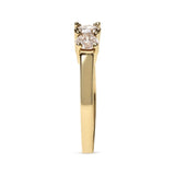 10K Yellow Gold 1.00 Cttw Champagne Diamond 3-Stone Band Ring (J-K Color, I1-I2 Clarity) by Haus of Brilliance