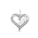 .925 Sterling Silver 1/4 cttw Diamond Engraved "Mom" in Heart Pendant Necklace (I-J Color, I3 Clarity) by Haus of Brilliance