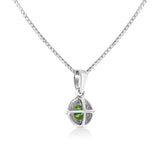 .925 Sterling Silver Treated Color Diamond Solitaire 18" Milgrain Pendant Necklace by Haus of Brilliance