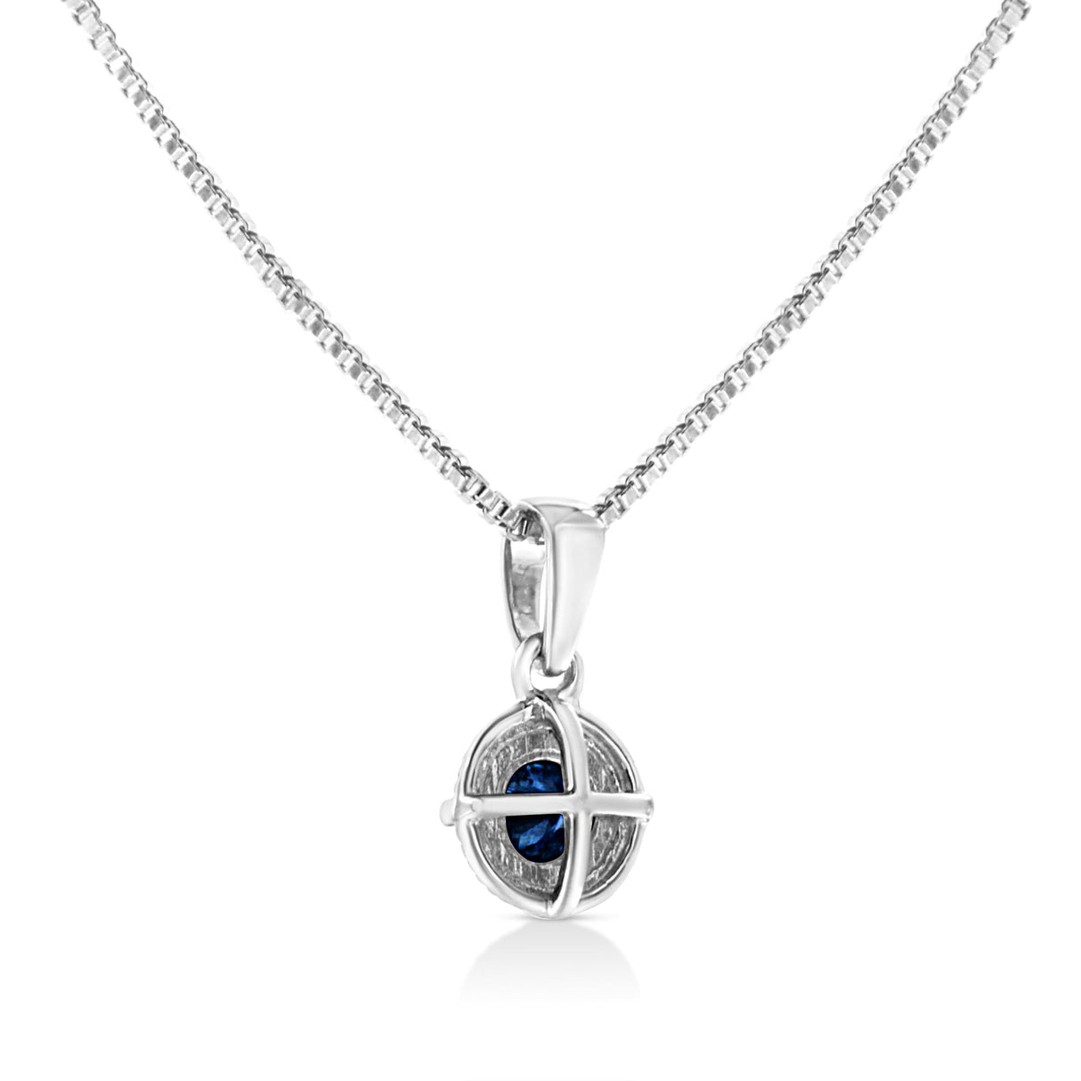 .925 Sterling Silver Treated Color Diamond Solitaire 18" Milgrain Pendant Necklace by Haus of Brilliance