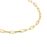 C400G B.Tiff Gold 2 Clasps Oval Paperclip Link Chain Necklace by B.Tiff New York