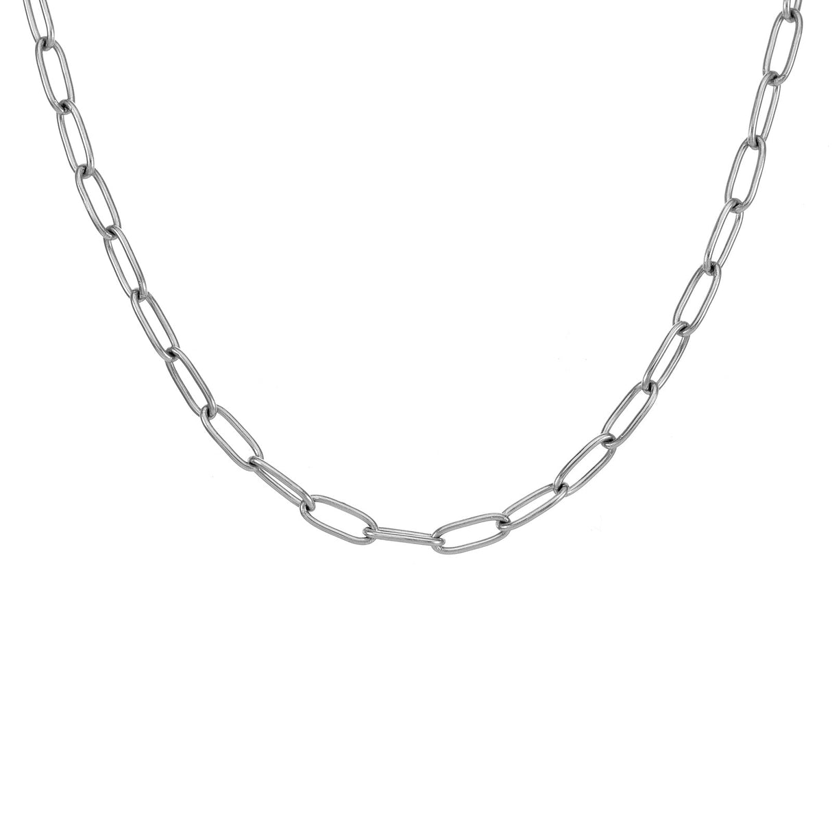 C400W B.Tiff 2 Clasps Oval Paperclip Link Chain Necklace by B.Tiff New York