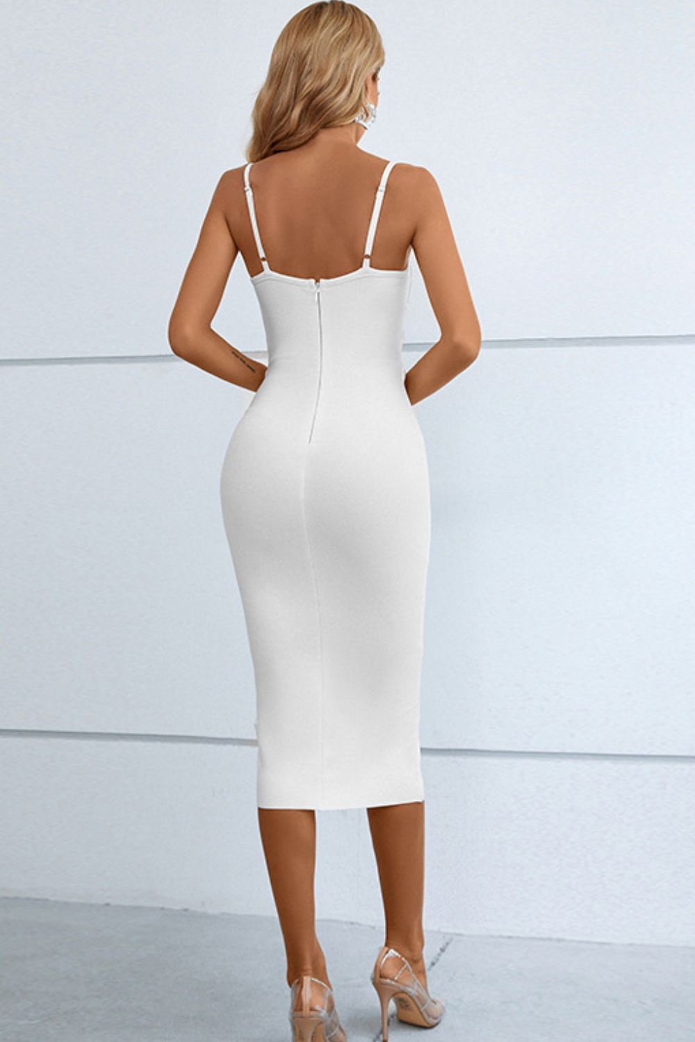 Cutout Spaghetti Strap Bodycon Dress by Faz