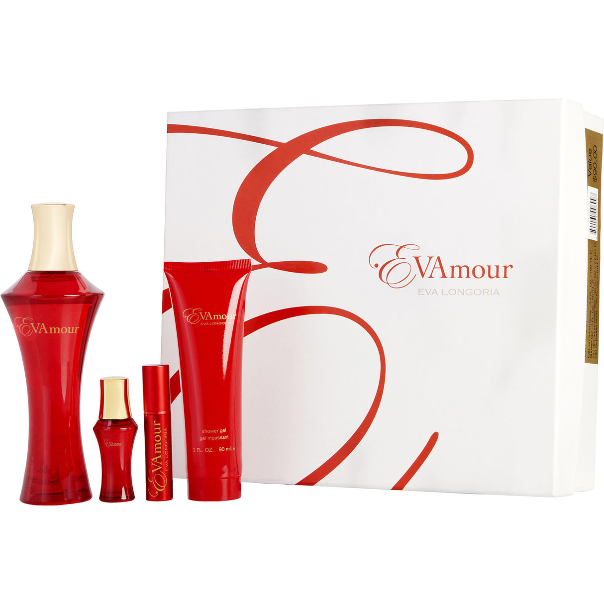 EVAMOUR by Eva Longoria - EAU DE PARFUM SPRAY 3.4 OZ & SHOWER GEL 3 OZ & EAU DE PARFUM ROLLERBALL 0.25 OZ & EAU DE PARFUM SPRAY 0.25 OZ MINI - Women