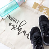 Inhale and Exhale Cotton Canvas Tote Bag by The Cotton & Canvas Co.