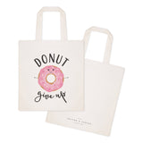 Donut Give Up Cotton Canvas Tote Bag by The Cotton & Canvas Co.