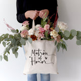 Matron of Honor Wedding Cotton Canvas Tote Bag by The Cotton & Canvas Co.