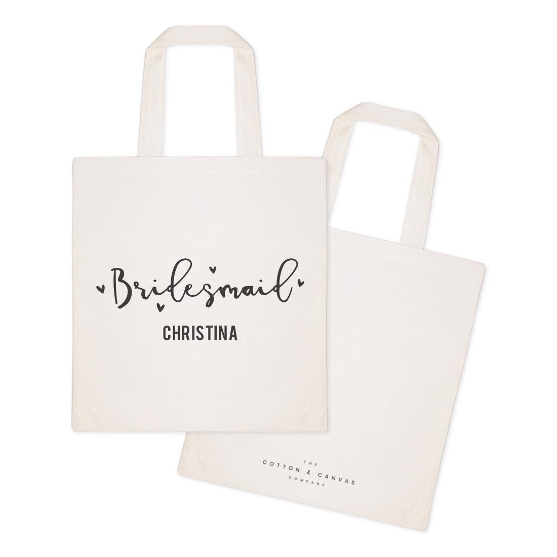 Bridesmaid Personalized Wedding Cotton Canvas Tote Bag by The Cotton & Canvas Co.