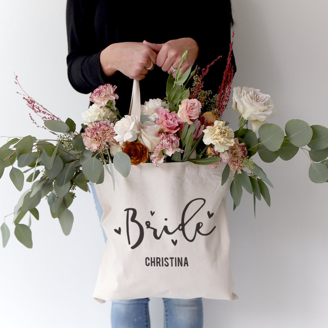 Bride Personalized  Wedding Cotton Canvas Tote Bag by The Cotton & Canvas Co.