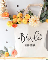 Bride Personalized  Wedding Cotton Canvas Tote Bag by The Cotton & Canvas Co.