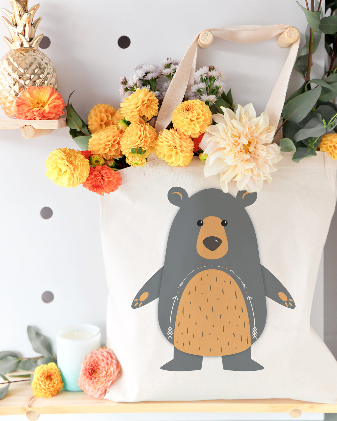 Bear Cotton Canvas Tote Bag by The Cotton & Canvas Co.