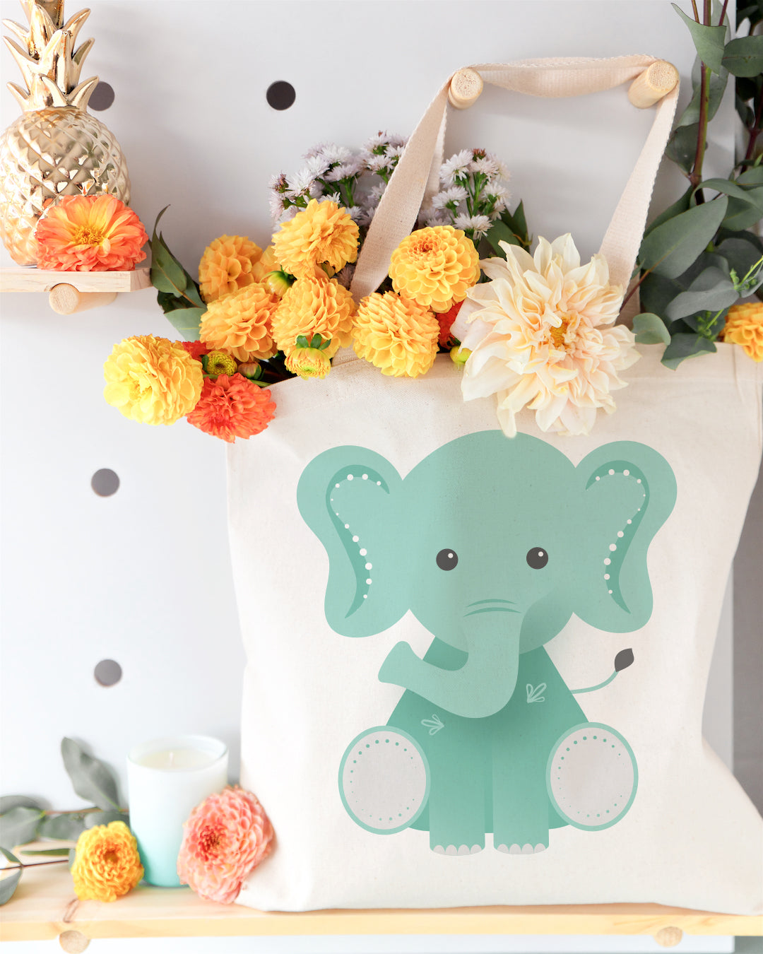 Elephant Cotton Canvas Tote Bag by The Cotton & Canvas Co.