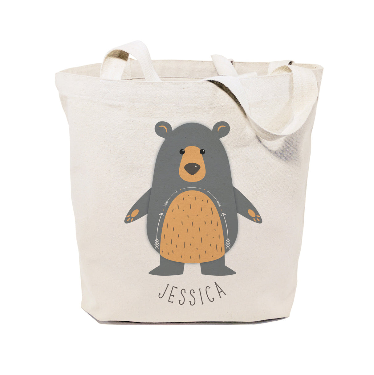 Personalized Name Bear Cotton Canvas Tote Bag by The Cotton & Canvas Co.