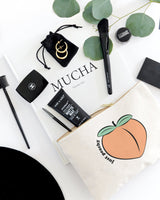 Just Peachy Cotton Canvas Cosmetic Bag by The Cotton & Canvas Co.