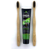 Natural Bamboo Toothbrushes & Charcoal Whitening Toothpaste Set by Pursonic