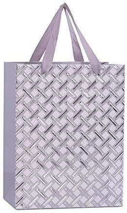 Premium Gift Bags 24 Pack Silver 9X7X4" by Hammont