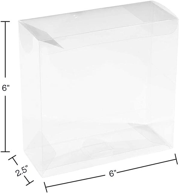 Clear Plastic Gift Boxes 6"X6"X2.5" 16 pack by Hammont