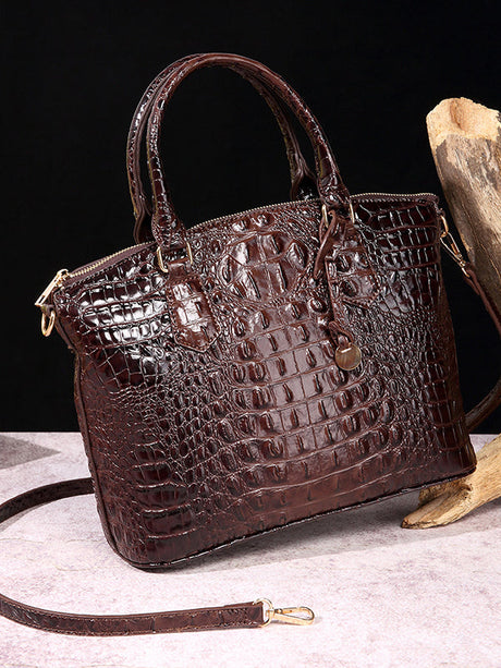 Alligator Print Pleated Split-Joint Bags Handbags by migunica