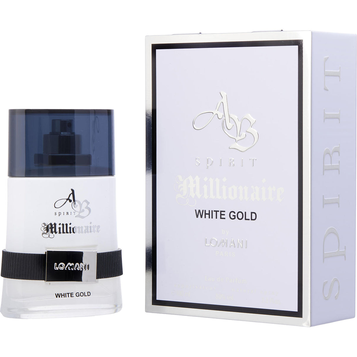 AB SPIRIT MILLIONAIRE WHITE GOLD by Lomani - EAU DE PARFUM SPRAY 3.3 OZ - Men