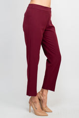 Counterparts mid banded waist solid slit hem scuba crepe pant by Curated Brands