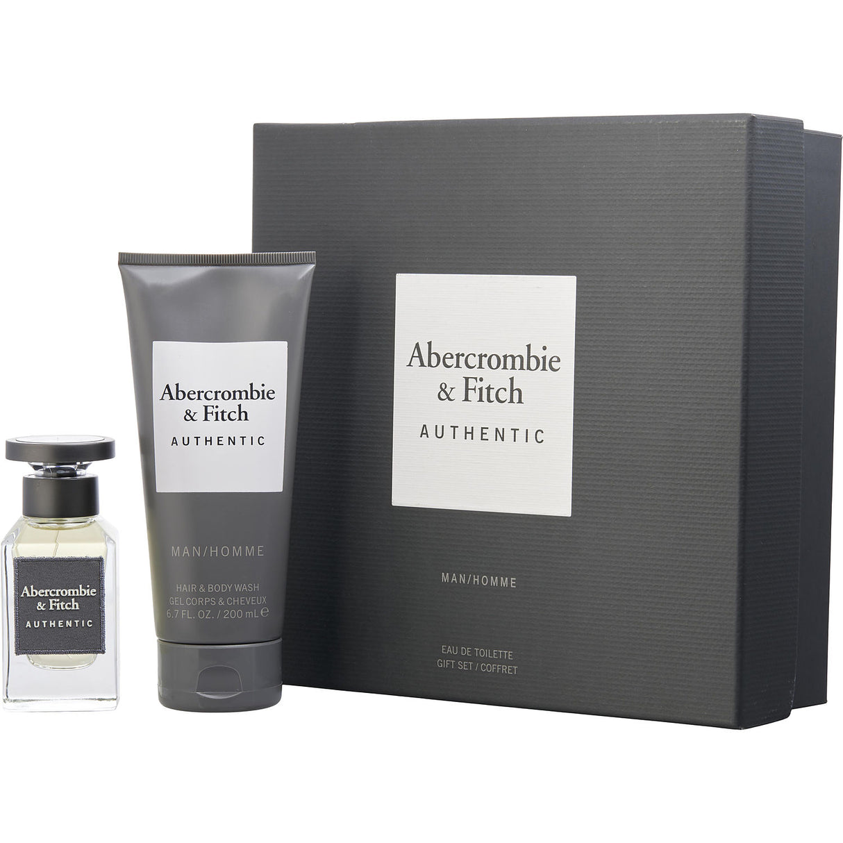 ABERCROMBIE & FITCH AUTHENTIC by Abercrombie & Fitch - EDT SPRAY 1.7 OZ & HAIR BODY WASH 6.7 OZ - Men