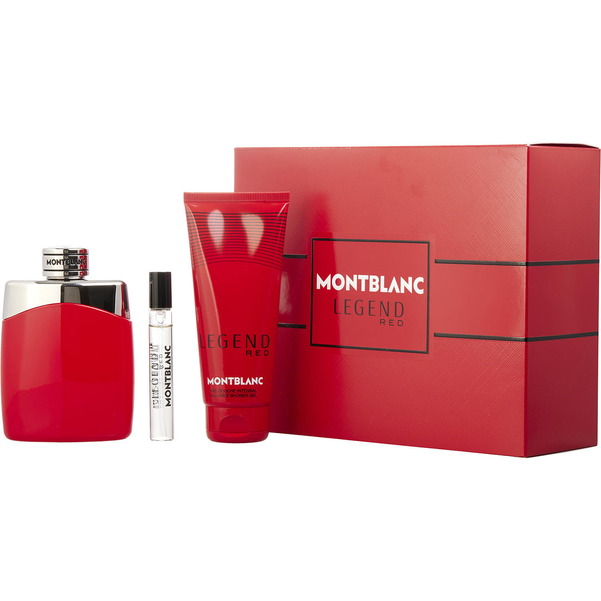 MONT BLANC LEGEND RED by Mont Blanc - EAU DE PARFUM SPRAY 3.3 OZ & SHOWER GEL 3.3 OZ & EAU DE PARFUM SPRAY 0.25 OZ - Men