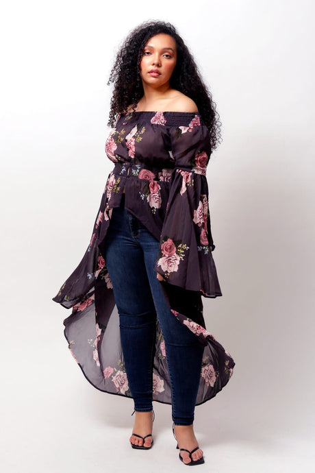 Romance Off The Shoulder Duster by LUVMEMORE