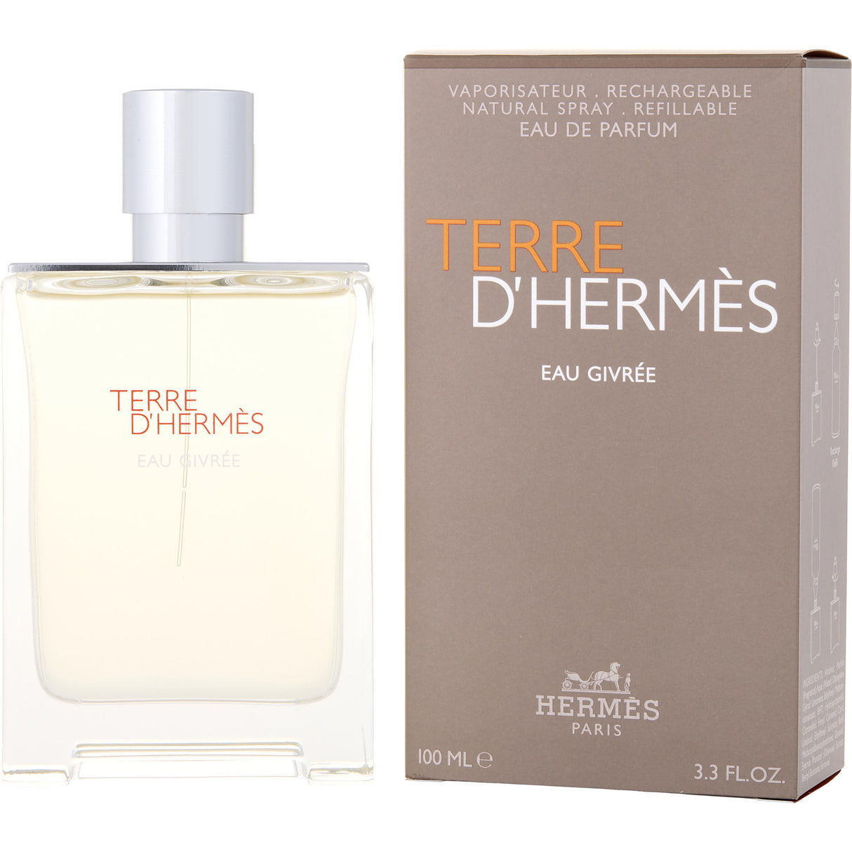 TERRE D'HERMES EAU GIVREE by Hermes - EAU DE PARFUM REFILLABLE SPRAY 3.4 OZ - Unisex