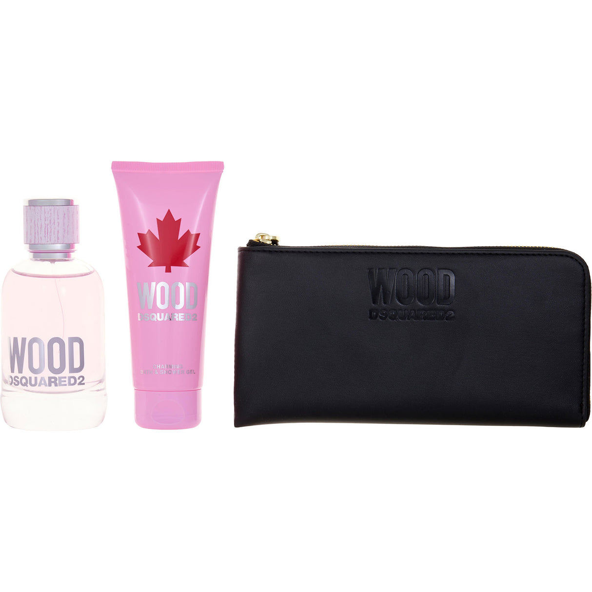 DSQUARED2 WOOD by Dsquared2 - EDT SPRAY 3.4 OZ & BATH AND SHOWER GEL 3.4 OZ & PURSE - Women